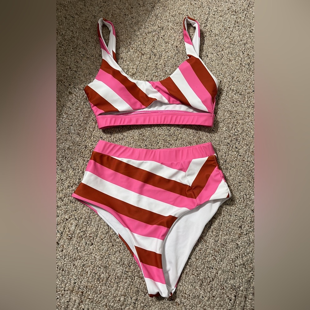 Stripe bikini set